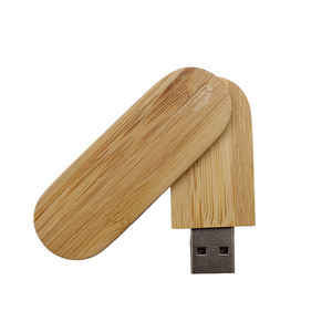 プロモエコスイベル木製USBメモリ音楽ストレージUSBキーチェーンサムドライブ8GB64GB32GB 2.0カスタムロゴ木製USBフラッシュドライブ - Product Image 1