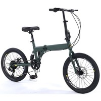 Vélo à suspension souple 20 pouces avec fourche à suspension, frein à disque, cadre en alliage d'aluminium, logo personnalisé, populaire auprès des adultes et des étudiants, 7 vitesses, 19