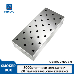Caja ahumadora universal de acero inoxidable Pinnovo para parrilla de gas o carbón, funciona con astillas de madera para añadir un delicioso sabor ahumado. - Product Image 1