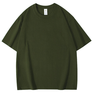 T-shirt vierge oversize en coton épais pour homme, gris uni, personnalisable avec logo, vente en gros, vêtements décontractés - Product Image 2
