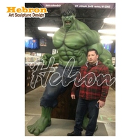 Statue de Hulk en fibre de verre grandeur nature, sculpture artisanale, peinte à la main, objet de collection d'art de Noël