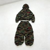 Ensemble survêtement homme en coton 100% avec sweat à capuche et pantalon de jogging imprimé camouflage de haute qualité, grande taille