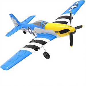 מטוס חשמלי LEAMBE 4 ערוצים מוכן לטיסה, מטוס אירובטי, קל לשליטה, למתחילים, דגם P51 מוסטנג, סוללות למבוגרים, כחול - Product Image 1