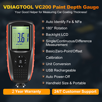 VDIAGTOOL VC200 – Mesureur d'épaisseur de peinture automobile en plastique, précision 3 %, scanner de peinture de carrosserie, détection de dommages