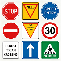 Panneaux de signalisation routière en PVC avec film réfléchissant imperméable de 600 mm pour l'extérieur au Moyen-Orient