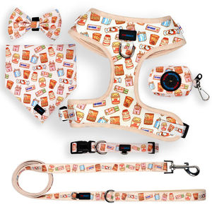 Nettes Haustier zubehör Deluxe Hunde geschirrset Verstellbares Haustier geschirr mit Leine, Halsband, Bandana, Bowtie & Poop Bag Holder - Product Image 1