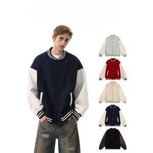 Sonbahar ve Kış Tide Marka Renk Özel Tasarım Uzun Kollu Kapüşonlu Erkek Yeni Bol Beyzbol Ceketi Hırka - Product Image 1