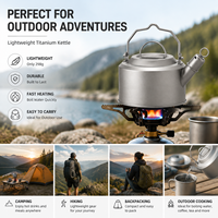 Bouilloire de camping en titane 1200 ml, légère et portable, pour la cuisson en extérieur, le thé et le café, idéale pour la randonnée et le trekking