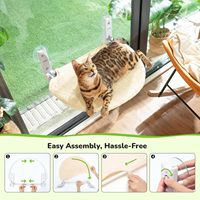 Hamac pour chat, lit pour chat, grotte, balançoire suspendue réglable pour animaux de compagnie, perchoir pour animaux de compagnie amovible pour fenêtre en verre