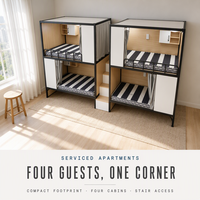 Lit superposé moderne en bois avec cadre en acier, taille double, avec échelle, étagères et rideaux pour dortoir, école, appartement, hôtel