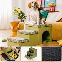 Nouvelle rampe d'escalier pliable antidérapante portable pour animaux de compagnie 2026 avec rangement pour petits chiens et chats en polyester durable
