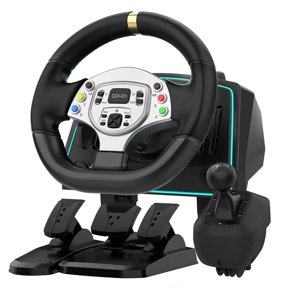 270 Degree Four in one Game Steering Wheel S809 gear shifter chair with steering wheel and pedals full set-up