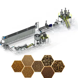 Fish Food Production Equipment Sinking Floating Fish Pellet Feed Extruder Making Machine