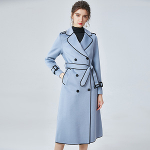 <strong>Women's</strong> Winter 2022 Double-sided <strong>Peacoat</strong> Medium Length Wool Jacket - Product Image 5