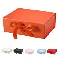Emballage plat de luxe avec logo personnalisé Boîte cadeau extra large magnétique noire mate pliante Emballage plat de luxe ruban rose pour cadeaux