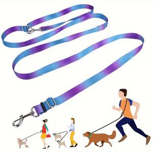 Correa para Perro de 300 cm con Anillas en D, Correas con Degradado de Color, Hebilla de Metal, Lona de Poliéster, Correa de Tracción con Doble Asa - Product Image 4