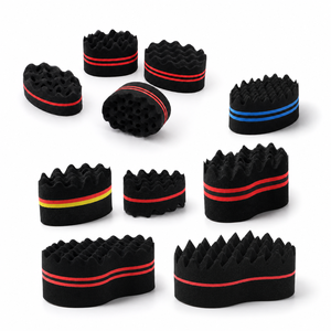 Brosse éponge double face torsadée <span class=keywords><strong>pour</strong></span> <span class=keywords><strong>cheveux</strong></span> afro, boucles, dreadlocks, <span class=keywords><strong>cheveux</strong></span> naturels – Outils de coiffure <span class=keywords><strong>pour</strong></span> barbier – Logo personnalisé OEM / ODM – Vente en gros - Product Image 2