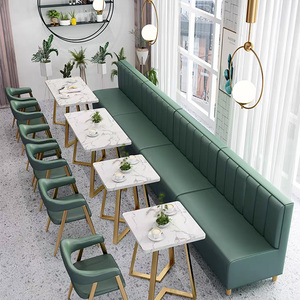 Restaurant Furniture Hot Selling Light Luxury Dining Furniture Cafe Buffet Table and Chair <b>Dessert</b> Restaurant Sofa Booth - Product Image 1