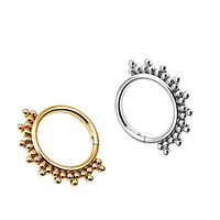 Anneaux de septum en titane ASTM F136, anneaux de nez ronds 16G, boucles d'oreilles à segment articulé en CZ pour tragus, cartilage, hélix, bijoux de piercing corporel