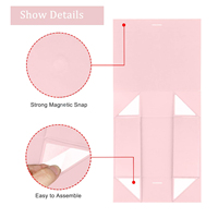 Boîte d'emballage magnétique de luxe en papier d'art rose, personnalisée pour chocolats, bonbons et cosmétiques, vente en gros