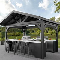 Cuisine extérieure modulaire moderne en acier inoxydable avec évier et crédence pour villa