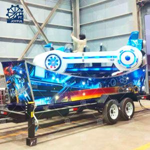 Hot!!! Kids Fun Games Amusement Park Rides Portable Crazy F1 Spin Flying Car on Trailer - Product Image 2