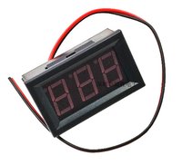 Meteran Tegangan DC Digital 0-30V 0.56 Inci LED Voltmeter DC 0V-30.0V 2 Kawat Merah Hijau Biru DSN-DVM-568L-3