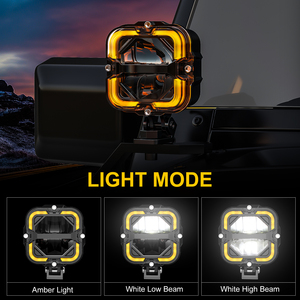 Barre lumineuse de travail <span class=keywords><strong>LED</strong></span> super lumineuse 65W 6000LM pour voiture, camion, SUV, VTT, moto, blanc ambre DRL 12V, projecteur universel - Product Image 3