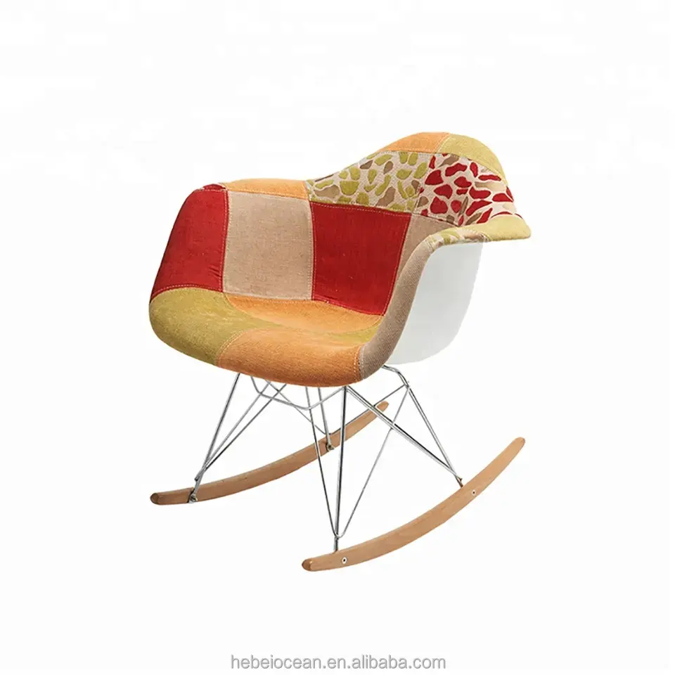 leisure middy rest chair pattern fabric seat with metal leg for living chair