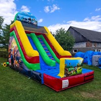 Toboggan gonflable géant commercial, château gonflable, toboggan gonflable robuste en bâche PVC pour adultes et événements