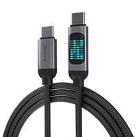 Kabel Data USB C ke Type-C 100W Pengisian Cepat 5A Indikator Lampu LED Berjalan  Berbahan Nilon Kepang untuk Laptop MacBook iPad Samsung