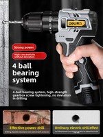 Perceuse-visseuse sans fil Deli, moteur sans balais, lithium, 21 réglages de couple, 10,8 V, 20 mm, perceuse électrique portable pour le bois, le métal et le béton