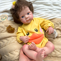 Cadeau de Noël, poupée nouveau-né en silicone de qualité supérieure, 20 pouces, cheveux bouclés transplantés à la main, yeux brillants, poupée reborn