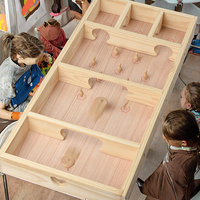 Jeu de table Jaywooden personnalisé avec logo, écologique, éducatif, rétro, mini-jeu de bowling rotatif, grand plateau, gravé au laser, 3