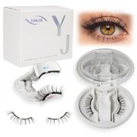 1 Paire de Faux Cils Magnétiques Réutilisables, Kit de Cils Magnétiques Naturels Doux pour Voyage, Faits à la Main avec Applicateur, Sans Colle, Prêts à Porter