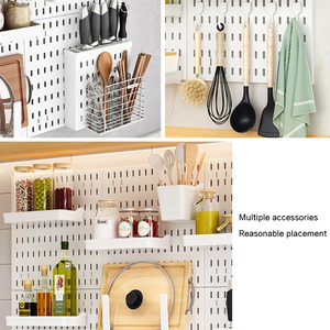 No Punching Craft Room Storage <span class=keywords><strong>Pegboard</strong></span> Ledges Organizador Peg Boards para paredes con estante y ganchos - Product Image 4