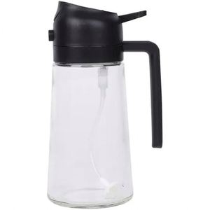 Distributeur et pulvérisateur d'huile de cuisine écologique réutilisable, bouteille en verre 2-en-1 de 470 ml pour la cuisson - Product Image 3