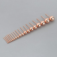 GE50 Piercings hypoallergéniques tendance, plusieurs tailles, argent sterling 925, mini boucles d'oreilles à billes rondes, bijoux fins pour femmes