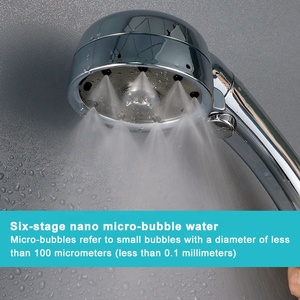 Pommeau <span class=keywords><strong>de</strong></span> <span class=keywords><strong>Douche</strong></span> Micro-bulles Haute Efficacité à 6 Niveaux pour Nettoyage en Profondeur et Soin <span class=keywords><strong>de</strong></span> la Peau, <span class=keywords><strong>Plaque</strong></span> Frontale en Acier - Product Image 3