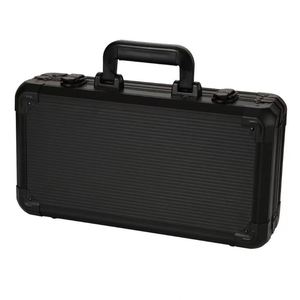 Boîte à jetons en alliage d'aluminium noir taille 300 en forme de K, boîte de rangement portable vide pour jetons de poker et d'échecs, idéale pour le divertissement et les loisirs - Product Image 2