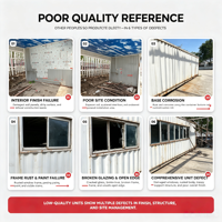 Bureau modulaire préfabriqué en conteneur, cabine de travail portable en conteneur avec mur en verre pour immeuble commercial sur toit