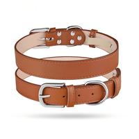 Collar de Perro de Cuero PU Rosa Suave, Collar Ajustable para Perros y Gatos Pequeños, Medianos y Grandes, Cómodo con Hebilla de Metal