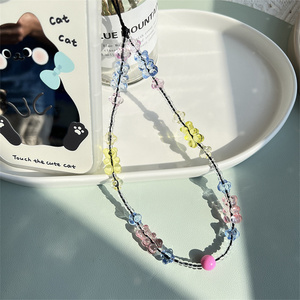 Luoyan Telefone Cadeia Beads Celular Caso Cord Frisado Correia Celular Chave Charme Titular Cadeia Strap Acrílico Telefone Charme Trendy - Product Image 6