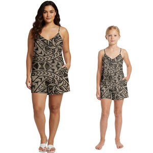 Trajes <span class=keywords><strong>de</strong></span> Playa Hawaianos para Niñas, Mono Sexy Polinesio <span class=keywords><strong>de</strong></span> Talla Grande para Mujer, Estampado Floral Samoano, Conjuntos a Juego para Madre e Hija - Product Image 5