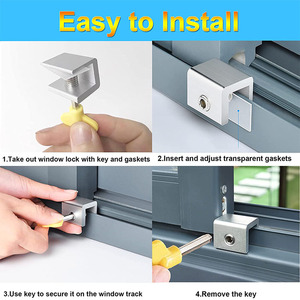 Có thể điều chỉnh hiện đại cửa sổ bằng thép không gỉ ổ khóa trẻ em ngang dọc cửa sổ chặn nhà an ninh thanh trượt dễ dàng - Product Image 3