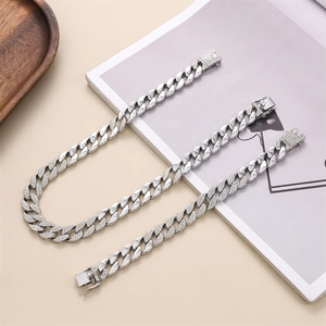 Colar de Corrente Elo Cubano para Homens e Mulheres, Cor Prata, Estilo Punk, Joia Masculina da Moda, Presente - Product Image 3