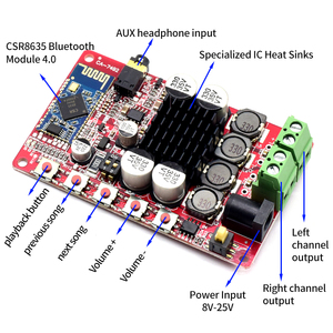 โมดูลเครื่องขยายเสียงดิจิตอล CA-7492B กำลังขับ 2*50 วัตต์ สำหรับเครื่องเสียงบ้าน พร้อม CSR5.0 และบอร์ดรับสัญญาณ <span class=keywords><strong>TDA7492</strong></span> - Product Image 2