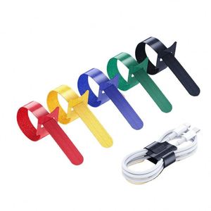 Attaches de rangement personnalisées en nylon coloré en forme de chat, sangles T-head dos à dos pour fleurs et plantes - Product Image 1