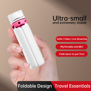 Nouveau trépied perche à selfie sans fil pliable et flexible avec tête rotative en alliage d'aluminium, longueur extensible de 40 cm, design compact - Product Image 2