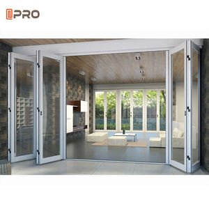 Certification APRO CSAus Portes pliantes à rideau <span class=keywords><strong>d</strong></span>'<span class=keywords><strong>entrée</strong></span> avant avec verre trempé Portes fenêtres pliantes en aluminium - Product Image 4